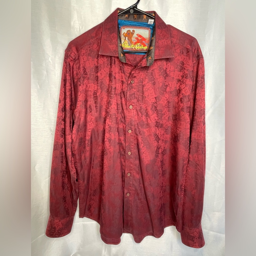 Robert Graham Gingerbread Button Down Shirt Size Large Classic Fit